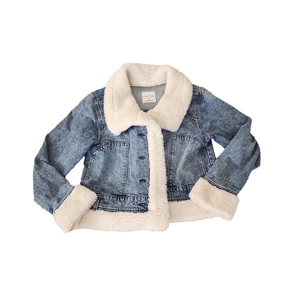 "Celebrity Pink" Denim Jacket with Faux Fur - Size M